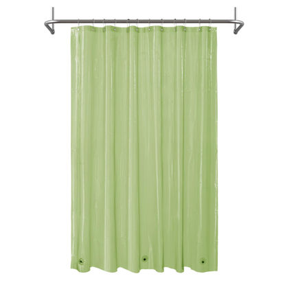 Picture of Mrs Awesome Clear Green Shower Curtain Liner with 3 Magnets, 72x72 Premium Flexible Sturdy Plastic Shower Curtain for Bathroom Waterproof, Clear Green
