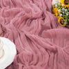 Picture of Socomi Fall Thanksgiving Table Runner Cheesecloth Table Runner 120 inch 10FT Boho Rustic Gauze Table Runner for Wedding Party Baby Shower Fall Decor Mauve 10pcs