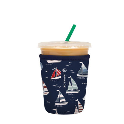 Picture of Sok It Java Sok Iced Coffee & Cold Soda Insulated Neoprene Cup Sleeve (Anchors Away, Small: 16-20oz)