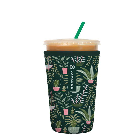 Picture of Sok It Java Sok Iced Coffee & Cold Soda Insulated Neoprene Cup Sleeve (Green Living, Medium: 22-28oz)