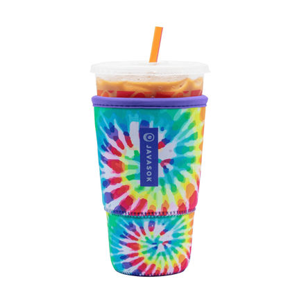 Picture of Sok It Java Sok Iced Coffee & Cold Soda Insulated Neoprene Cup Sleeve (Rainbow Tie Dye, Large: 30-32oz)