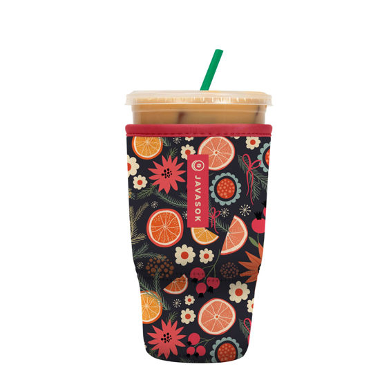 Picture of Sok It Java Sok Iced Coffee & Cold Soda Insulated Neoprene Cup Sleeve (Festive Fruit, Large: 30-32oz)