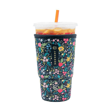 Picture of Sok It Java Sok Iced Coffee & Cold Soda Insulated Neoprene Cup Sleeve (English Garden Picnic, Large: 30-32oz)