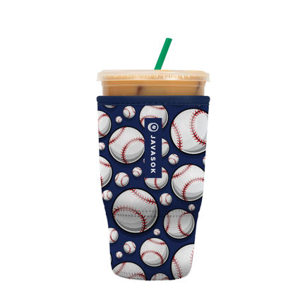 Picture of Sok It Java Sok Iced Coffee & Cold Soda Insulated Neoprene Cup Sleeve (Play Ball, Large: 30-32oz)