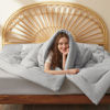 Picture of Bedsure Comforter Duvet Insert - Quilted Comforters Oversize Queen Size, All Season Duvet, Down Alternative Bedding Comforter with Tabs(Light Grey,Oversize Queen 98"x98")