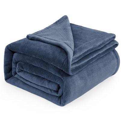 Picture of Bedsure Fleece Blanket California King Mineral Blue - Lightweight Plush Fuzzy Cozy Soft Bed Blanket, 102x96 inches