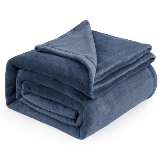 Picture of Bedsure Fleece Blanket California King Mineral Blue - Lightweight Plush Fuzzy Cozy Soft Bed Blanket, 102x96 inches