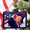 Picture of Trump Christmas Ornaments 2024, Funny Donald Trump Christmas Ornament, 47 Presidental Celebration Ornament, Patriotic Xmas Gift, Patriotic Christmas Decorations Ornament (Rectangle)