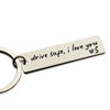 Picture of HubbgDesign Key Chain Drive Safe I Love You Engraved Initial Personalized Gift for Husband Boyfriend Stainless Steel Keychain Gift Car Accessories New Drive Gift Brother Valentine's Gifts (S)