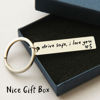 Picture of HubbgDesign Key Chain Drive Safe I Love You Engraved Initial Personalized Gift for Husband Boyfriend Stainless Steel Keychain Gift Car Accessories New Drive Gift Brother Valentine's Gifts (S)