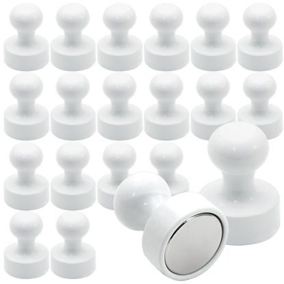 Picture of LOVIMAG 20 PCS Refrigerator Magnets, White Fridge Magnets Strong Magnets for Whiteboard, Small Neodymium Magnets Ideal for Push Pin Magnets, Office Magnets, Classroom Magnets, Map Magnets