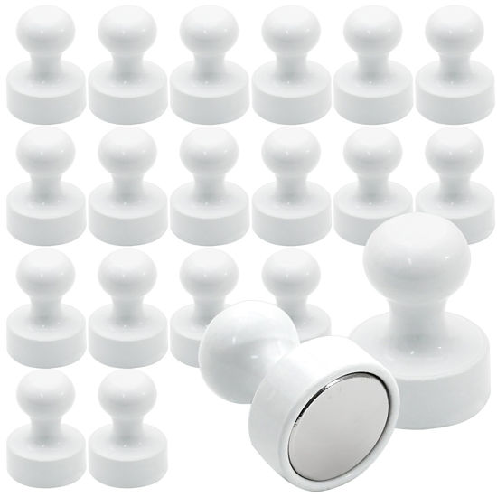 Picture of LOVIMAG 20 PCS Refrigerator Magnets, White Fridge Magnets Strong Magnets for Whiteboard, Small Neodymium Magnets Ideal for Push Pin Magnets, Office Magnets, Classroom Magnets, Map Magnets