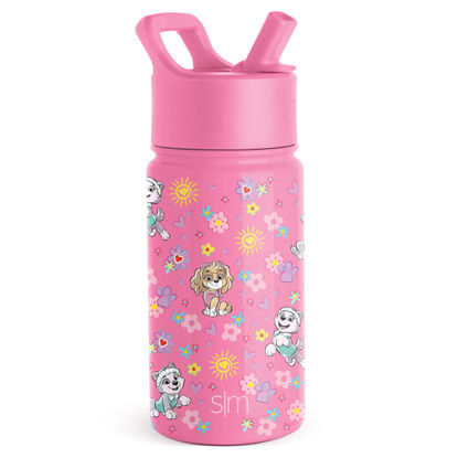 Picture of Simple Modern Paw Patrol Kids Water Bottle with Straw Lid | Reusable Insulated Stainless Steel Cup for Toddlers, School | Summit Collection | 14oz, Sunny Florals