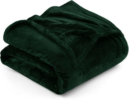 Picture of Utopia Bedding Fleece Blanket King Size Forest Green 300GSM Luxury Bed Blanket Anti-Static Fuzzy Soft Blanket Microfiber (90x102 Inches)
