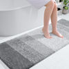 Picture of OLANLY Bathroom Rug Mat 59x24, Extra Soft and Absorbent Microfiber Bath Rug, Non-Slip Plush Shaggy Bath Carpet Runner, Machine Wash Dry, Bath Mat for Bathroom Floor, Tub and Shower, Light Grey