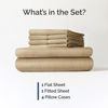 Picture of Queen 6 Piece Sheet Set - Breathable & Cooling Sheets - Hotel Luxury Sheets - 1 Flat Sheet, 1 Fitted Sheet & 4 Pillowcases - Deep Pocket - Easy Fit, Soft & Wrinkle Free - Queen Heathered Tan Sheets
