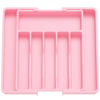 Picture of Lifewit Silverware Drawer Organizer, Expandable Utensil Tray for Kitchen, BPA Free Flatware and Cutlery Holder, Adjustable Plastic Storage for Spoons Forks Knives, Large, Pink