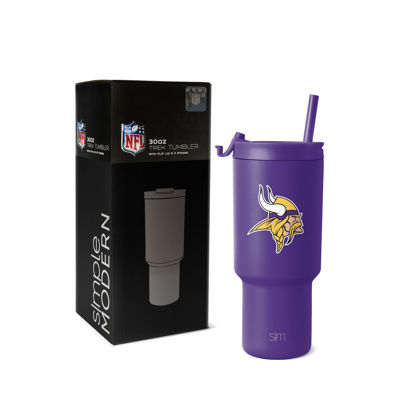Picture of Simple Modern Officially Licensed NFL Minnesota Vikings 30 oz Tumbler with Flip Lid and Straws | Insulated Cup Stainless Steel | Gifts for Men Women | Trek Collection | Minnesota Vikings