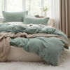 Picture of Bedsure Sage Green Oversized King Duvet Cover - 3 Pieces Prewashed Extra Soft Bedding Set, Includes 1 Duvet Cover 120x98 Inches with Zipper Closure & 2 Pillow Shams, Comforter Not Included