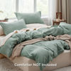 Picture of Bedsure Sage Green Oversized King Duvet Cover - 3 Pieces Prewashed Extra Soft Bedding Set, Includes 1 Duvet Cover 120x98 Inches with Zipper Closure & 2 Pillow Shams, Comforter Not Included