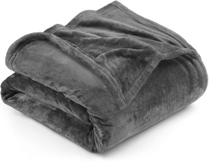 Picture of Utopia Bedding Fleece Blanket Full Size Grey 300GSM Luxury Fuzzy Soft Anti-Static Microfiber Bed Blanket (90x84 Inches)