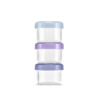 Picture of Ello Color Lock 3-Pack 4oz Reusable Glass Condiment Containers with Screw-on Leak-Proof Lid, Perfect for Salad Dressing Sauce Dips, Lunchbox Picnic, BPA-Free, Purple Rain