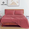 Picture of LANE LINEN Bedsheets King Size Bed - 4Pc 100% Organic Cotton King Bed Sheet Set, Soft Cooling Sheets King Size, Hotel Luxury Bed Sheets, 15" King Size Fitted Sheet, Oeko Tex Sheets - Mineral Red