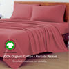 Picture of LANE LINEN Bedsheets King Size Bed - 4Pc 100% Organic Cotton King Bed Sheet Set, Soft Cooling Sheets King Size, Hotel Luxury Bed Sheets, 15" King Size Fitted Sheet, Oeko Tex Sheets - Mineral Red