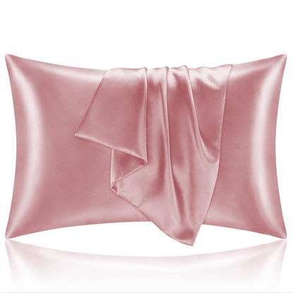 Picture of BEDELITE Satin Pillowcase for Hair and Skin, Super Soft and Cooling Similar to Silk Pillow Cases 2 Pack with Envelope Closure, Gift for Women Men(20"x40" King Size, Nostalgia)