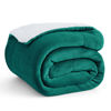 Picture of Bedsure Sherpa Fleece Throw Blanket for Couch - Thick and Warm, Soft Fuzzy Plush Throw Blanket for Winter, Forest Green, 50x60 Inches