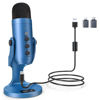 Picture of ZealSound USB Microphone,Condenser Gaming Mic for Phone/Laptop/PC/PS4/5/Computer,Microphone with Gain Knob,LED Mute,Monitor Volume Adjustment,Stand Base for Streaming, Podcast, Studio Recording (Blue)