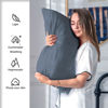 Picture of Mulberry Silk Pillow Cases for Hair and Skin Queen Size Silk Pillowcase with Zipper Soft Breathable Smooth Cooling Satin Silk Pillow Covers for Sleeping (Space Grey,20"X 30",1Pcs)