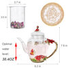 Picture of Enamel Glass Flower Tea Pot With Removable Loose Tea Leaf Infuser Tea Maker Teapot Set 30.4OZ Gifts for Women,Mom,Birthday