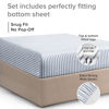Picture of Queen Fitted Bed Sheet - Hotel Luxury & Cooling Single Fitted Sheet Only - Easily Fits Mattress Up to 16 Inches Perfectly - Soft, Wrinkle Free, Breathable & Comfy Blue Stripes Single Fitted Bed Sheet