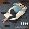 Picture of MOON PARK Pregnancy Pillows for Sleeping - U Shaped Full Body Maternity Pillow with Removable Cover - Support for Back, Legs, Belly, HIPS - 57 Inch - Ivory - Cooling Cover