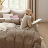 Picture of Bedsure Deep Khaki Duvet Cover Queen Size - 3 Pieces Prewashed Extra Soft Bedding Set, Includes 1 Duvet Cover 90x90 Inches with Zipper Closure & 2 Pillow Shams, Comforter Not Included