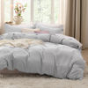 Picture of Bedsure Light Grey Duvet Cover King Size - 3 Pieces Prewashed Extra Soft Bedding Set, Includes 1 Duvet Cover 104x90 Inches with Zipper Closure & 2 Pillow Shams, Comforter Not Included