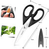 Picture of iBayam Stocking Stuffers for Men, White Elephant Gifts for Adults, Kitchen Scissors All Purpose Kitchen Shears 8.5" Cooking Scissors with Sheath, Black Kitchen Accessories, Kitchen Gadgets Utensils