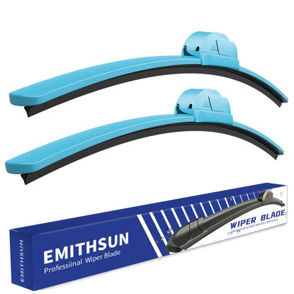Picture of EMITHSUN OEM QUALITY 26" + 18" Premium All-Seasons Durable Stable And Quiet Blue Windshield Wiper Blades (Set of 2)