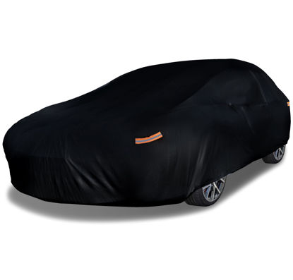 Picture of EzyShade 10-Layer Waterproof Sports Car Cover. See Vehicle Size-Chart for Accurate Fit. All Weather Full Outdoor Covers. Corvette Mustang Porsche. Sun Snow Wind Rain. Black, Size C3 (See Size Chart)