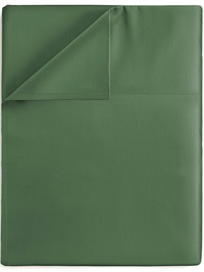 Picture of Full Size Flat Bed Sheet - Hotel Luxury Single Flat Sheet Only - Wrinkle Free & Fade Resistant Flat Sheet - Extra Soft, Breathable Bedding for Women, Men, Kids & Teens - Emerald Green Flat Sheet Only