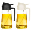 Picture of TrendPlain 16oz Olive Oil Dispenser Bottle for Kitchen - 2 in 1 Oil Dispenser and Oil Sprayer for Cooking, Air Fryer, Salad, 470ml Olive Oil Sprayer Black&White