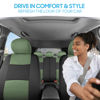 Picture of BDK PolyPro Car Seat Covers Full Set in Green on Black, Front and Rear Split Bench Seat Covers for Cars, Easy to Install Car Seat Cover Set, Car Accessories for Auto Trucks Van SUV - Green