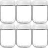 Picture of NETANY 6-pack 16oz Glass jars with Airtight Lids, Overnight Oats Containers with Lids, Wide mouth Mason Salad jars, Glass Food Storage Containers for Snacks Yogurt Spice Sugar-White
