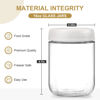 Picture of NETANY 6-pack 16oz Glass jars with Airtight Lids, Overnight Oats Containers with Lids, Wide mouth Mason Salad jars, Glass Food Storage Containers for Snacks Yogurt Spice Sugar-White