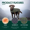 Picture of Kuoser Warm Dog Coat, Reversible Dog Jacket Waterproof Dog Winter Coat British Style Plaid Dog Clothes Pet Dog Cold Weather Coats Cozy Snow Jacket Vest for Small Medium Large Dogs Olive Green XL