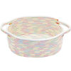 Picture of ABenkle Small Woven Basket, 12"x 8" x 5" Cute Small Basket, Rope Room Shelf Storage Basket, Cat Dog Toys Basket Chest Box, Empty Decorative Gift Basket with Handles - Colorful Thread