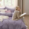 Picture of Bedsure Grayish Purple Duvet Cover King Size - Soft Prewashed Set, 3 Pieces, 1 Duvet Cover 104x90 Inches with Zipper Closure and 2 Pillow Shams, Comforter Not Included