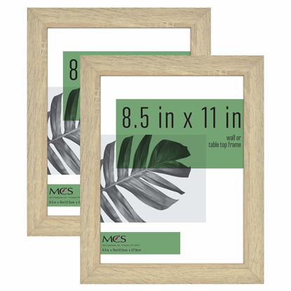 Picture of MCS Studio Gallery 8.5x11 Picture Frame Natural Woodgrain, Rectangle Photo Frame for Photos, Posters & Art Prints & Easel for Tapletop Display (2-Pack)