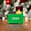 Picture of 2024 Dumpster Fire Ornament LED, Dumpster Ornament with 3 Lighting Modes, Flickering Flame Dumpster Fire Gift, Funny 2024 Christmas Ornament, Christmas Desk Decoration (Pack 2)